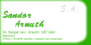 sandor armuth business card